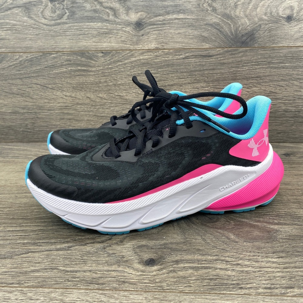 Under Armour Charged Turbulence Sneakers Youth 5Y Black Pink Blue 3026011-001